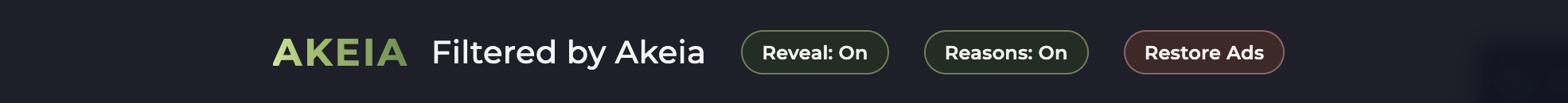 Akeia filtering banner example